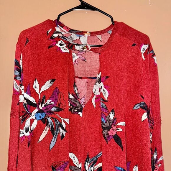Free People Women's People Tree Swing Tunic - Red Floral - S - Picture 8 of 9